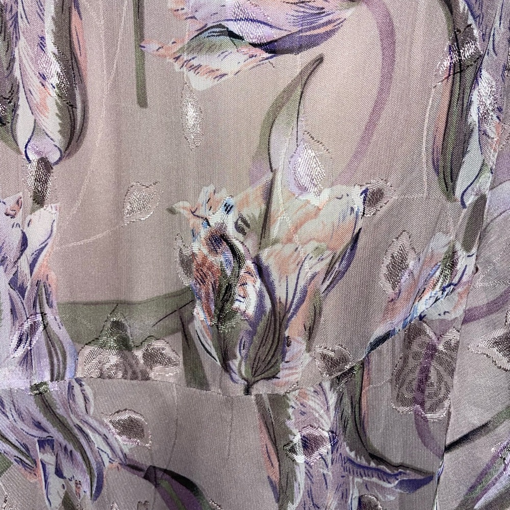 Astr The Label V-Neck Printed Holland Ruffled Cascade Maxi Dress Lilac - Picture 5 of 7